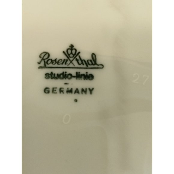 Rosenthal Studio Plate Bowl Line Floral Square Pink Gold Flowers Germany Signed - Picture 6 of 6